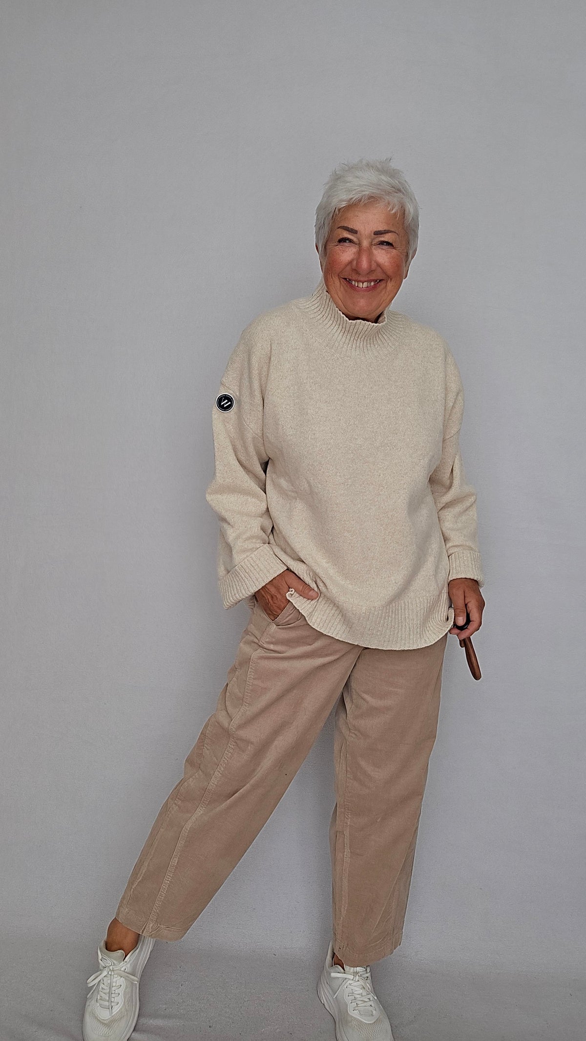 Holebrook Genser Creme / M Holebrook- Margot vindtett genser m/høy hals kunstkolonialen