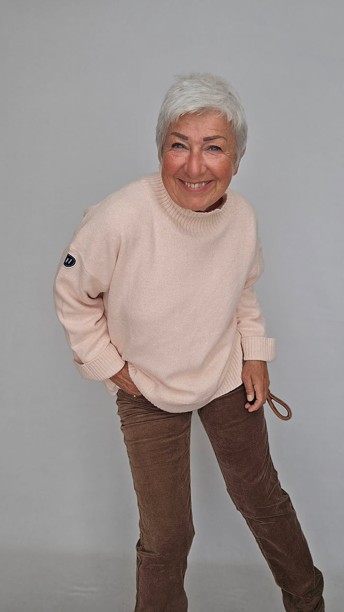 Holebrook Genser Flamingo / S Holebrook- Margot vindtett genser m/høy hals kunstkolonialen