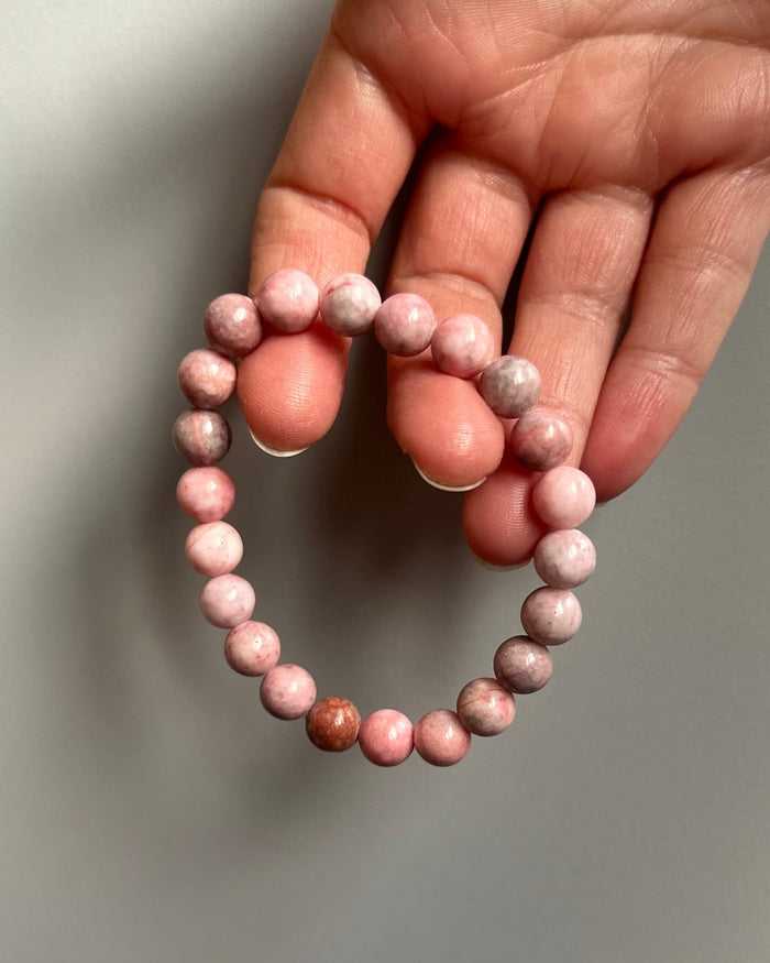 Leas Verden Armbånd Rosa zebra kalsitt Leas verden- Armbånd med forskjellige stein kunstkolonialen