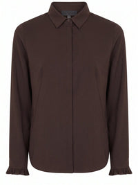 Lundgaard Bluse Brown / 34 Lundgaard- Pen bluse med god stretch,og rysjer på mansjetten kunstkolonialen