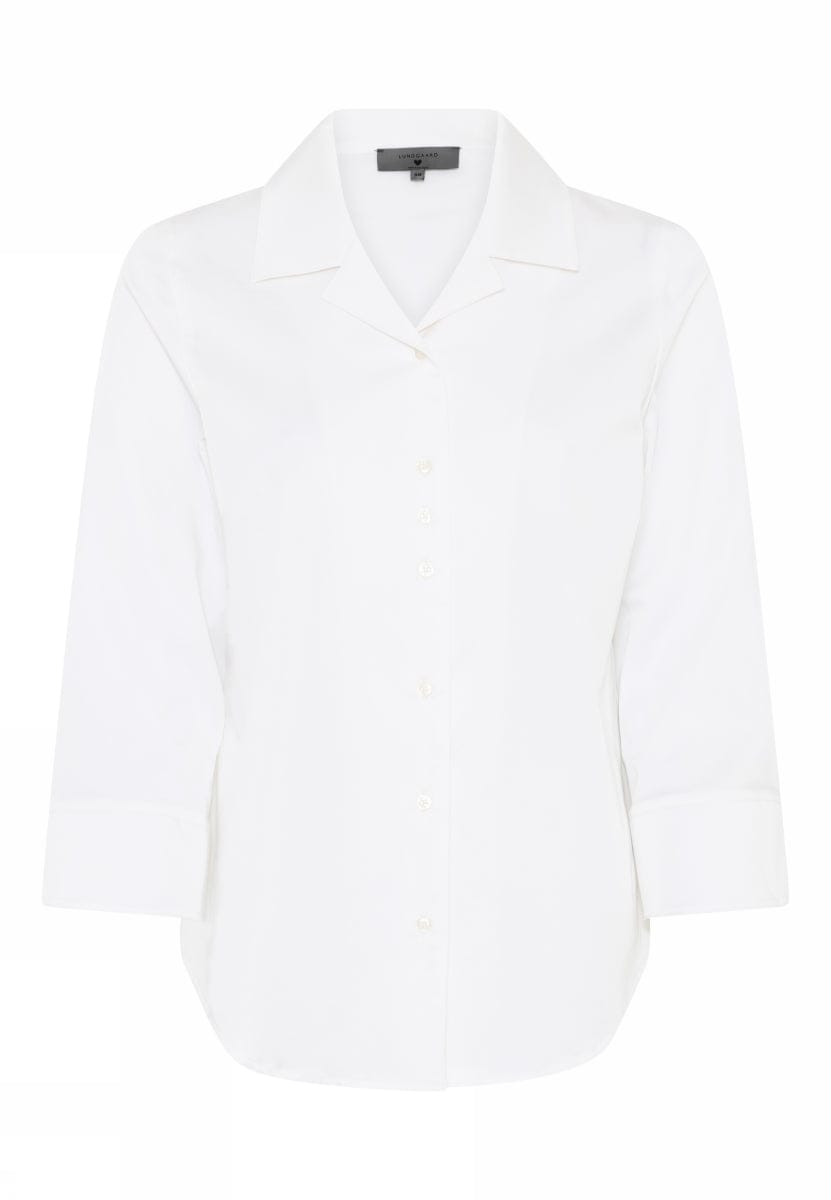 Lundgaard Bluse Hvit / 34 Lundgaard- Bluse med 3/4 arm kunstkolonialen