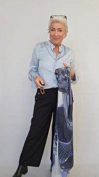 Lundgaard Bluse Lundgaard- Penbluse med sløyfe og stretch kunstkolonialen