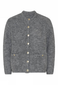 Lundgaard Cardigan S / Grey Melange Lundgaard- Cardigan i alpakka m/gullknapper kunstkolonialen