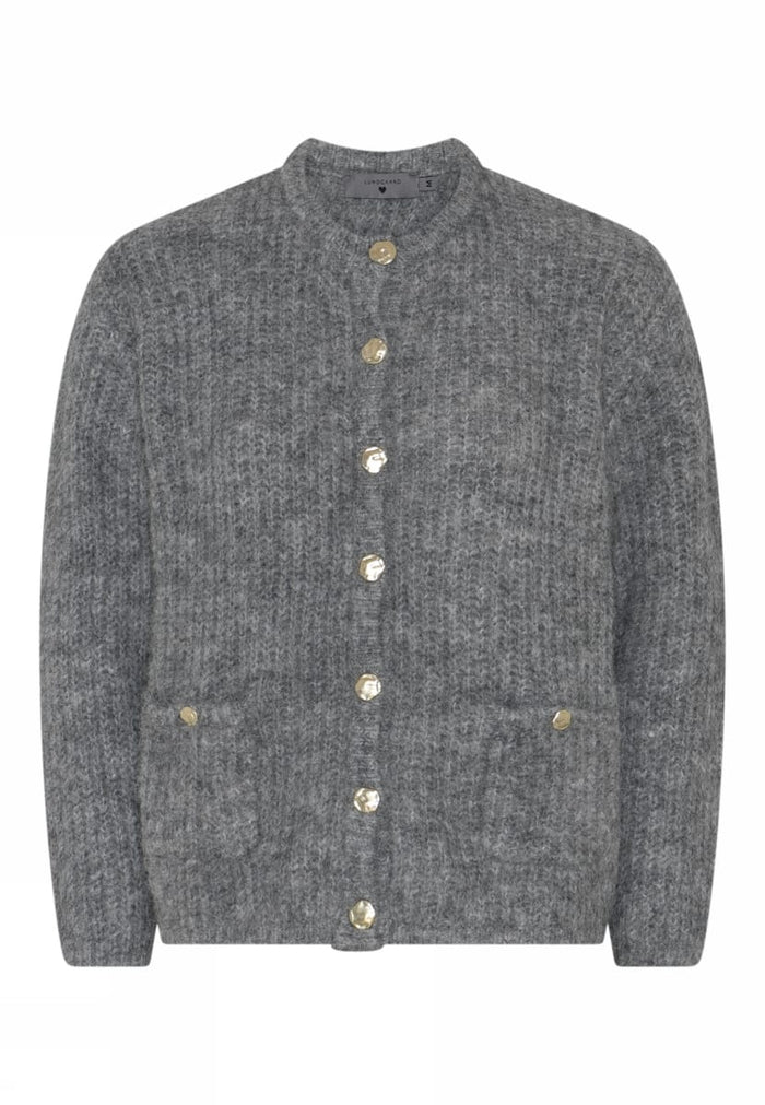 Lundgaard Cardigan S / Grey Melange Lundgaard- Cardigan i alpakka m/gullknapper kunstkolonialen