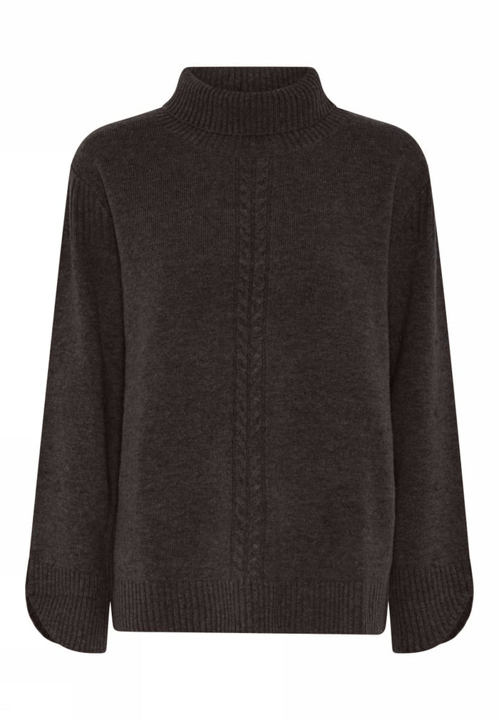 Lundgaard Genser Dark Brown / S Lundgaard- Genser m/høy hals i ull kunstkolonialen