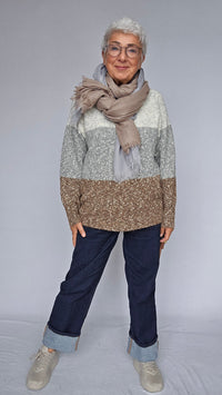 Lundgaard Genser Lundgaard- Genser i melert strikk m/rund hals kunstkolonialen