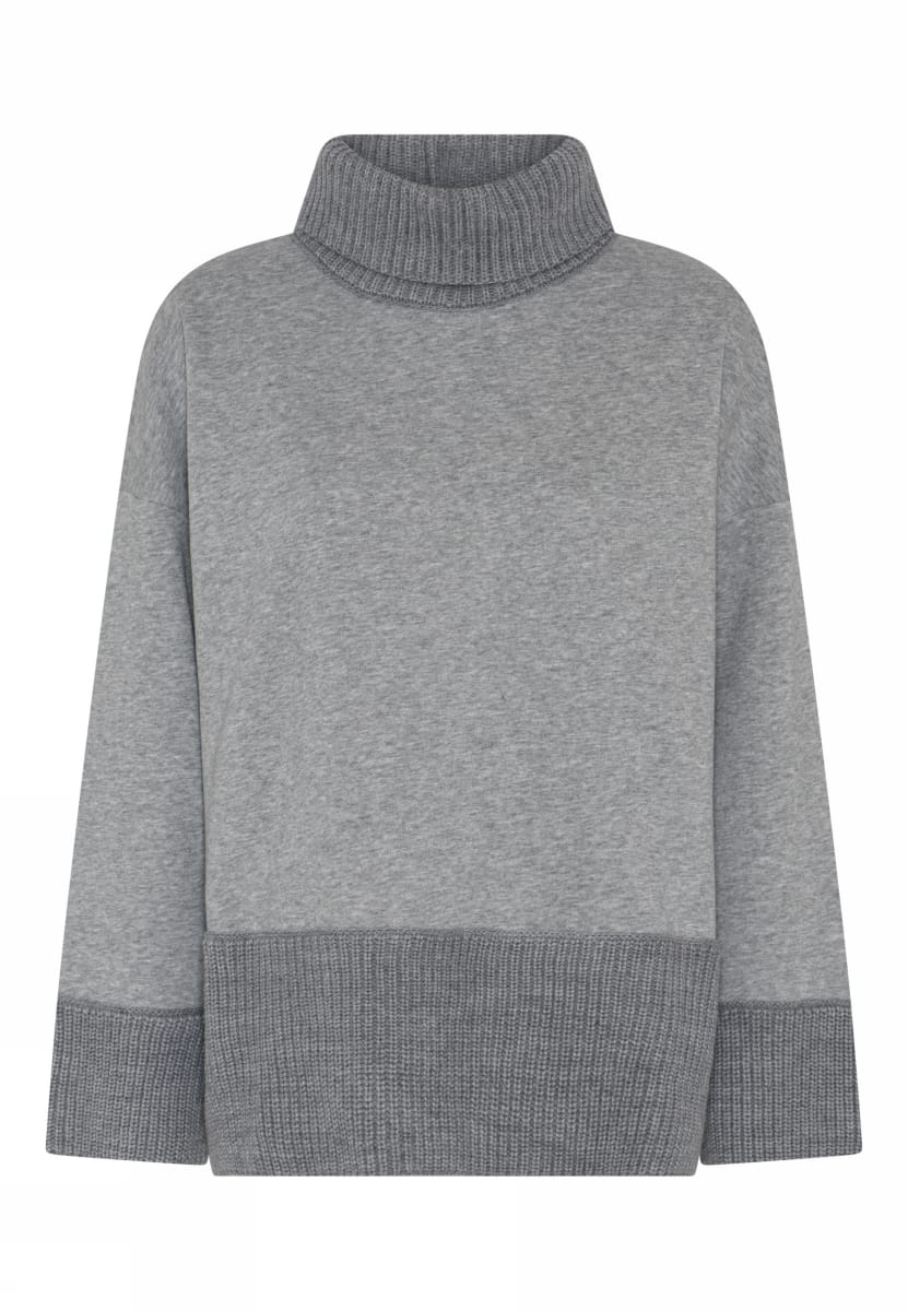 Lundgaard Genser S / Grey Melange Lundgaard- Jerseygenser m/ulldetaljer kunstkolonialen