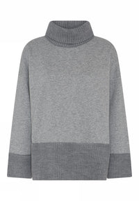Lundgaard Genser S / Grey Melange Lundgaard- Jerseygenser m/ulldetaljer kunstkolonialen