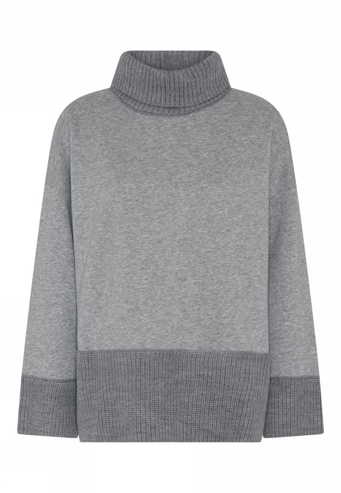 Lundgaard Genser S / Grey Melange Lundgaard- Jerseygenser m/ulldetaljer kunstkolonialen