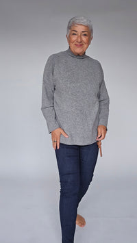 Lundgaard Genser S / Grey Melange Lundgaard- Merino strikkegenser m/høy hals kunstkolonialen
