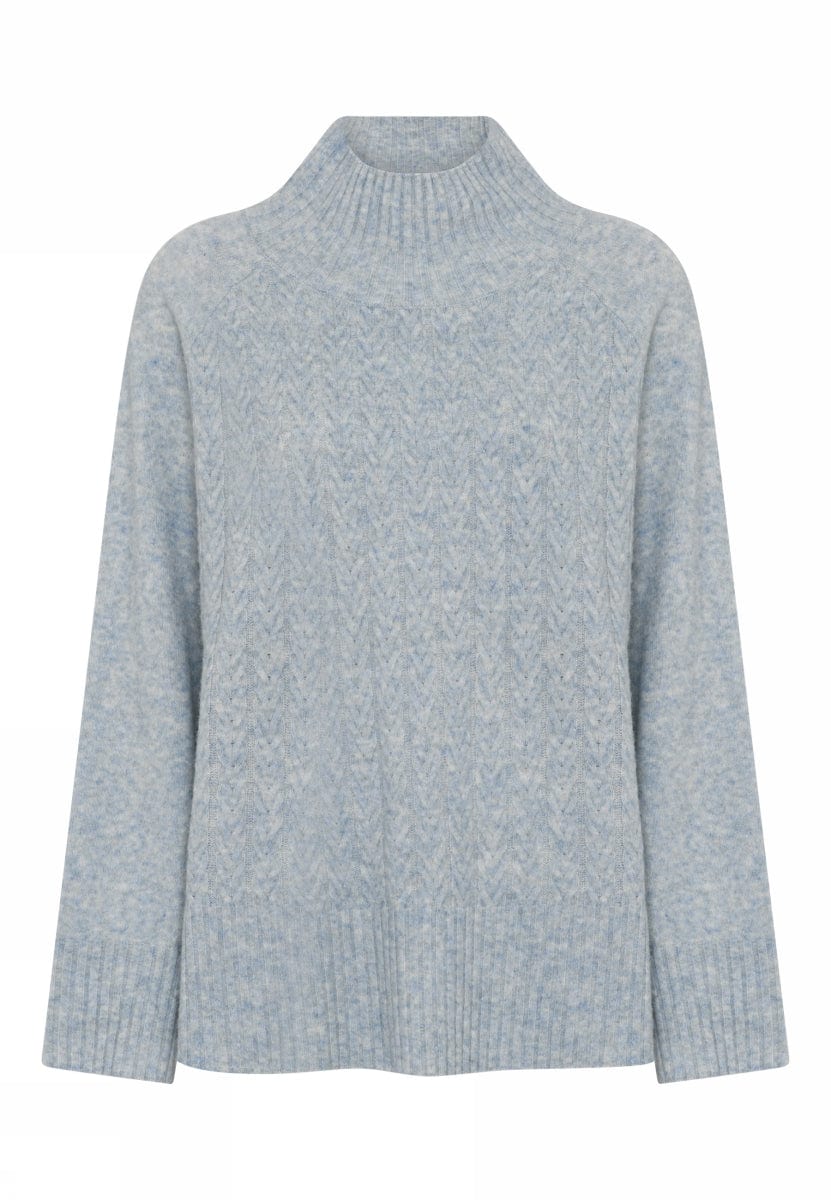 Lundgaard Genser S / Light blue Lundgaard- Genser m/høy hals kabelstrikk kunstkolonialen
