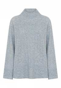 Lundgaard Genser S / Light blue Lundgaard- Genser m/høy hals kabelstrikk kunstkolonialen