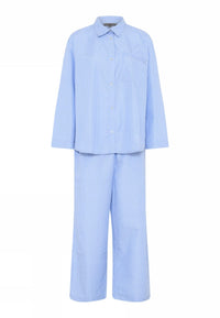 Lundgaard Pysjamas S / Blå/hvit stripete Lundgaard- Pysjamas i bomull kunstkolonialen