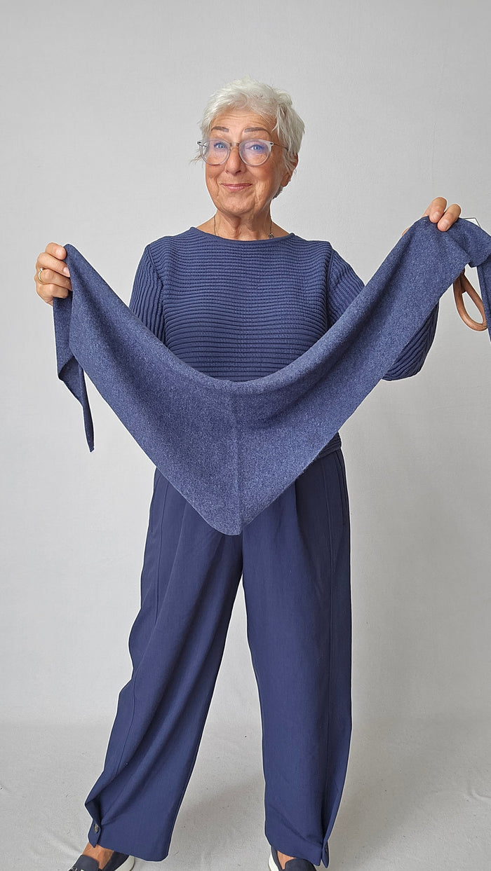 Lundgaard Skjerf Blue melange Lundgaard- Lite cashmere skjerf kunstkolonialen