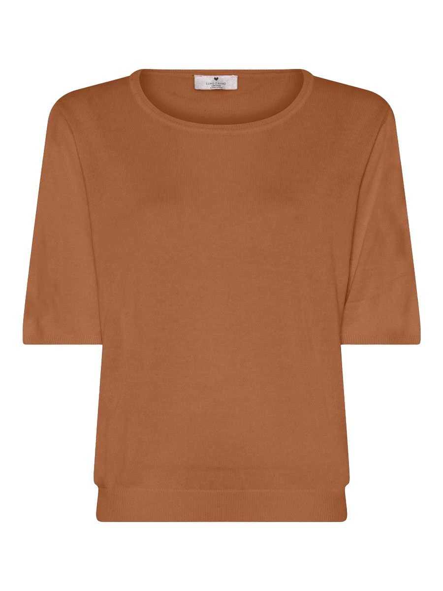 Lundgaard Topp Camel / S Lundgaard- Kortermet gensertopp kunstkolonialen