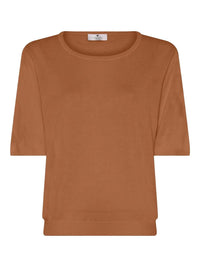 Lundgaard Topp Camel / S Lundgaard- Kortermet gensertopp kunstkolonialen