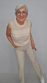 Lundgaard Topp Lundgaard- Strikketopp uten ermer kunstkolonialen