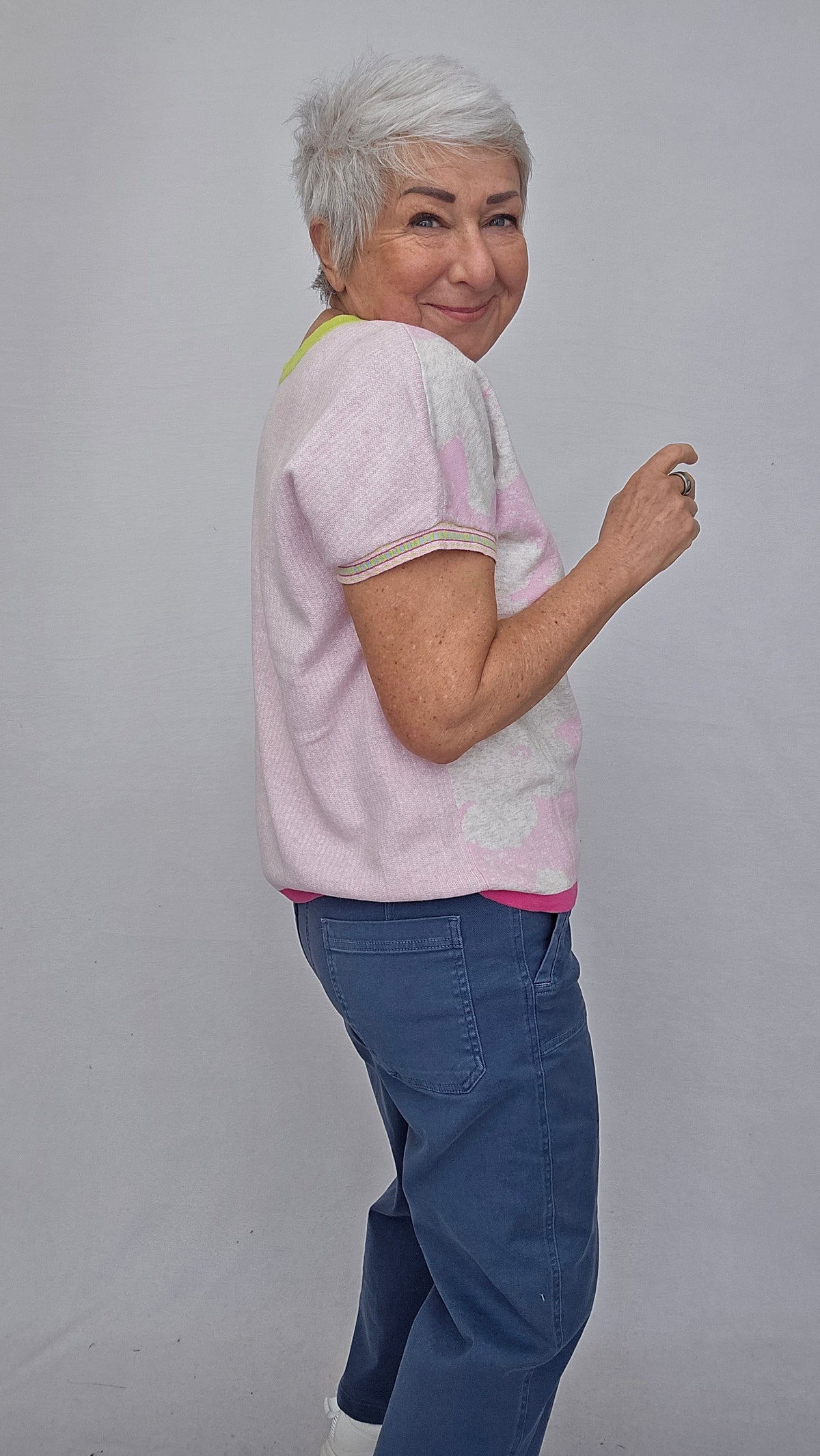 Lundgaard Topp XXL / Rose knit Lundgaard- Jacquard topp i 100 % organisk bomull kunstkolonialen