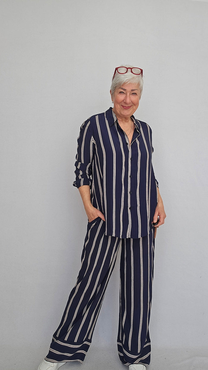 Masai Bluse MASAI- Irvela bluse m/striper kunstkolonialen