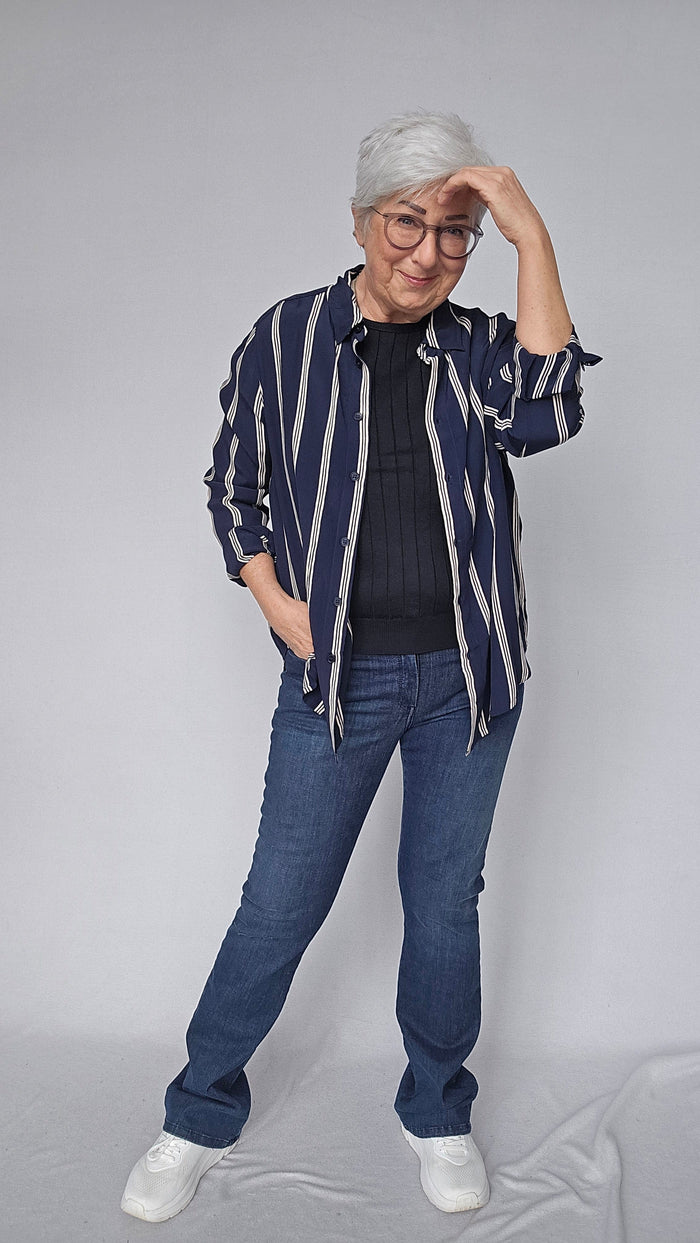 Masai Bluse MASAI- Irvela bluse m/striper kunstkolonialen