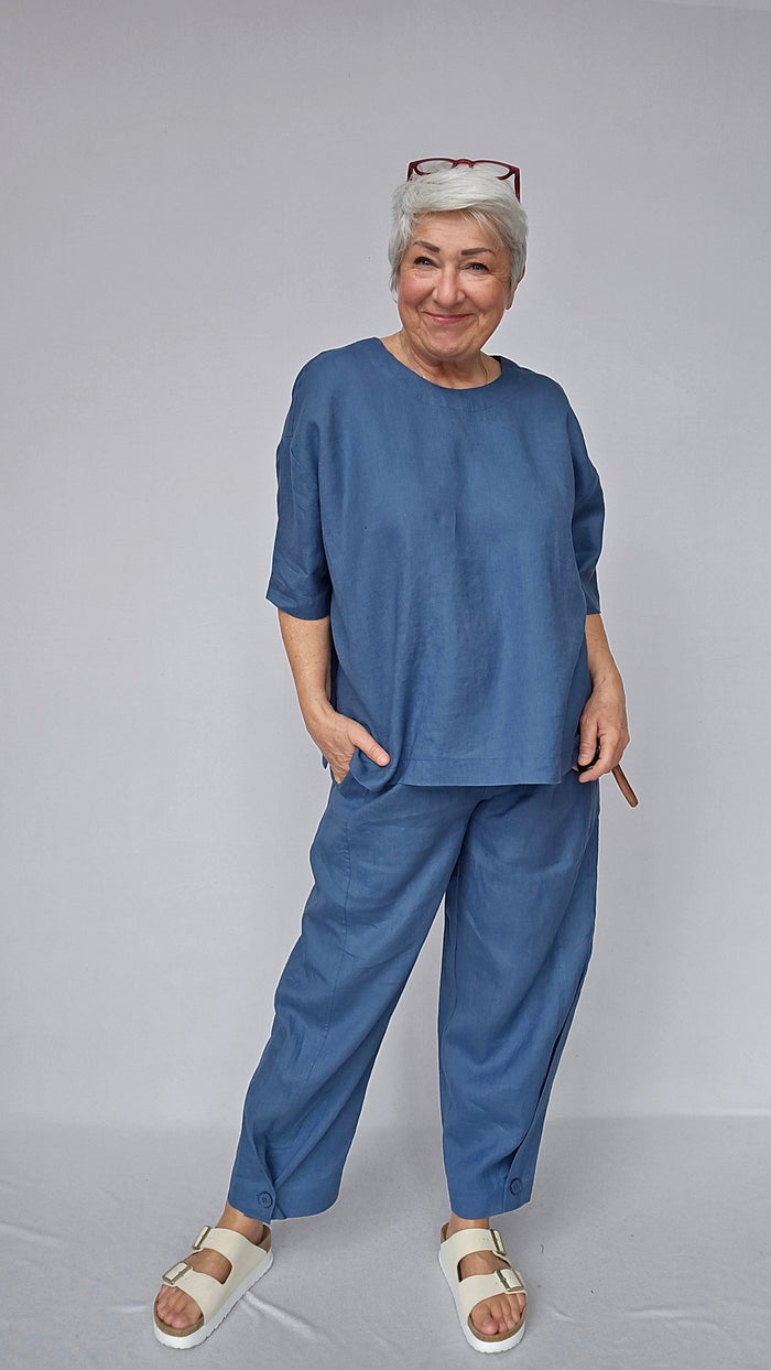 Masai Bluse S / Ensign blue MASAI- Degana topp kunstkolonialen