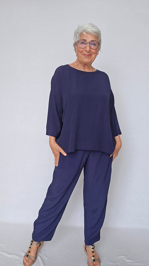 Masai Bluse S / Navy MASAI- Becca bluse kunstkolonialen