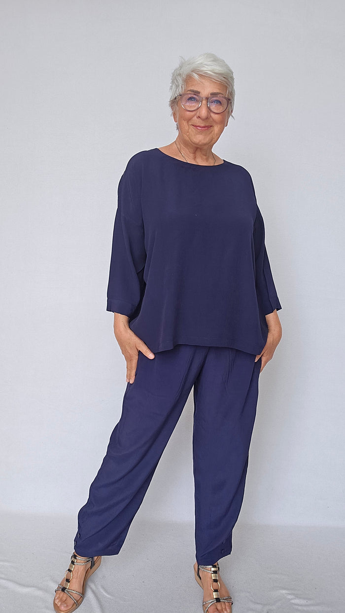 Masai Bluse S / Navy MASAI- Becca bluse kunstkolonialen