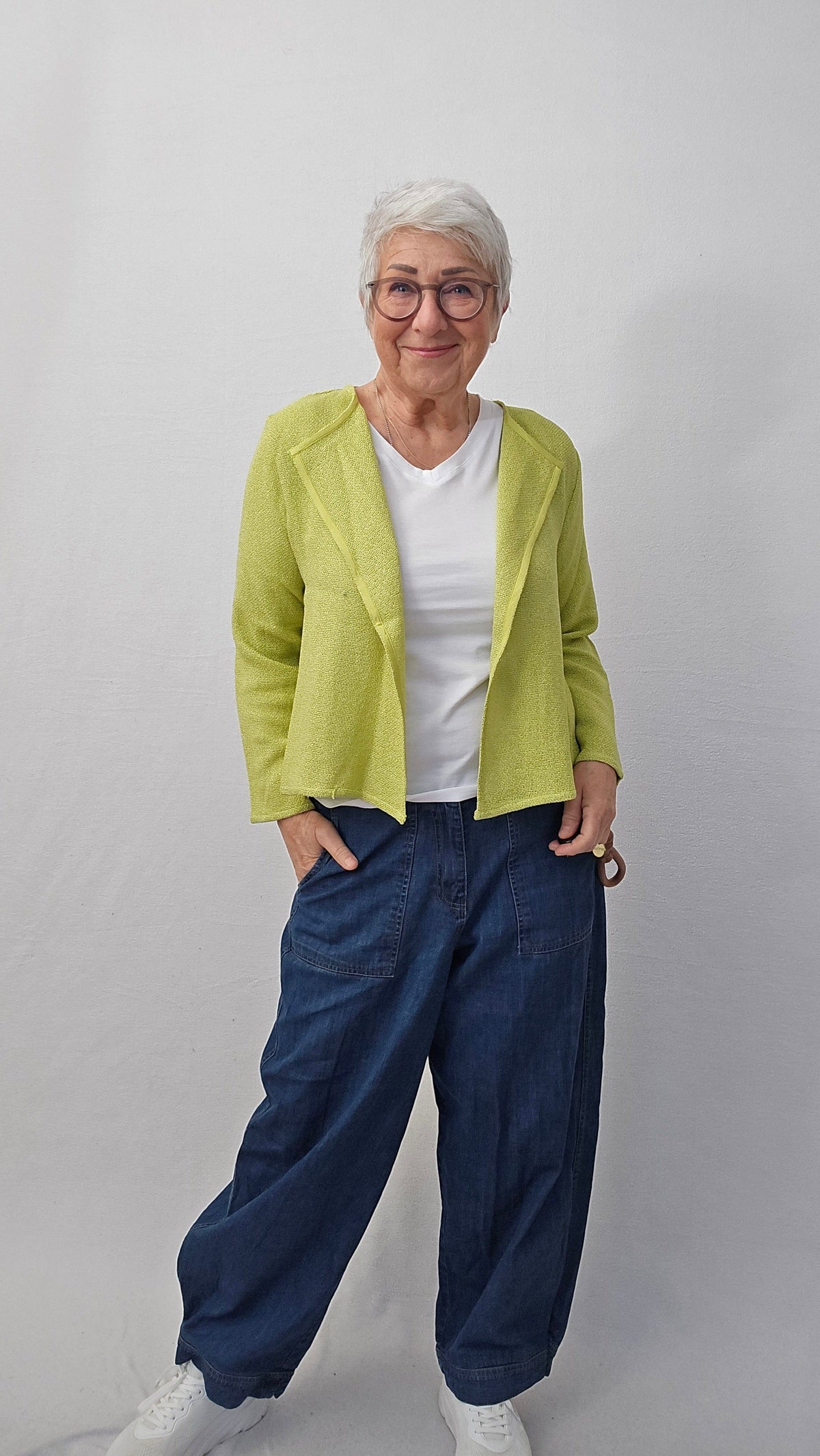 Masai Cardigan S / Chartreuse MASAI- Julitta Cardigan u/knapper kunstkolonialen