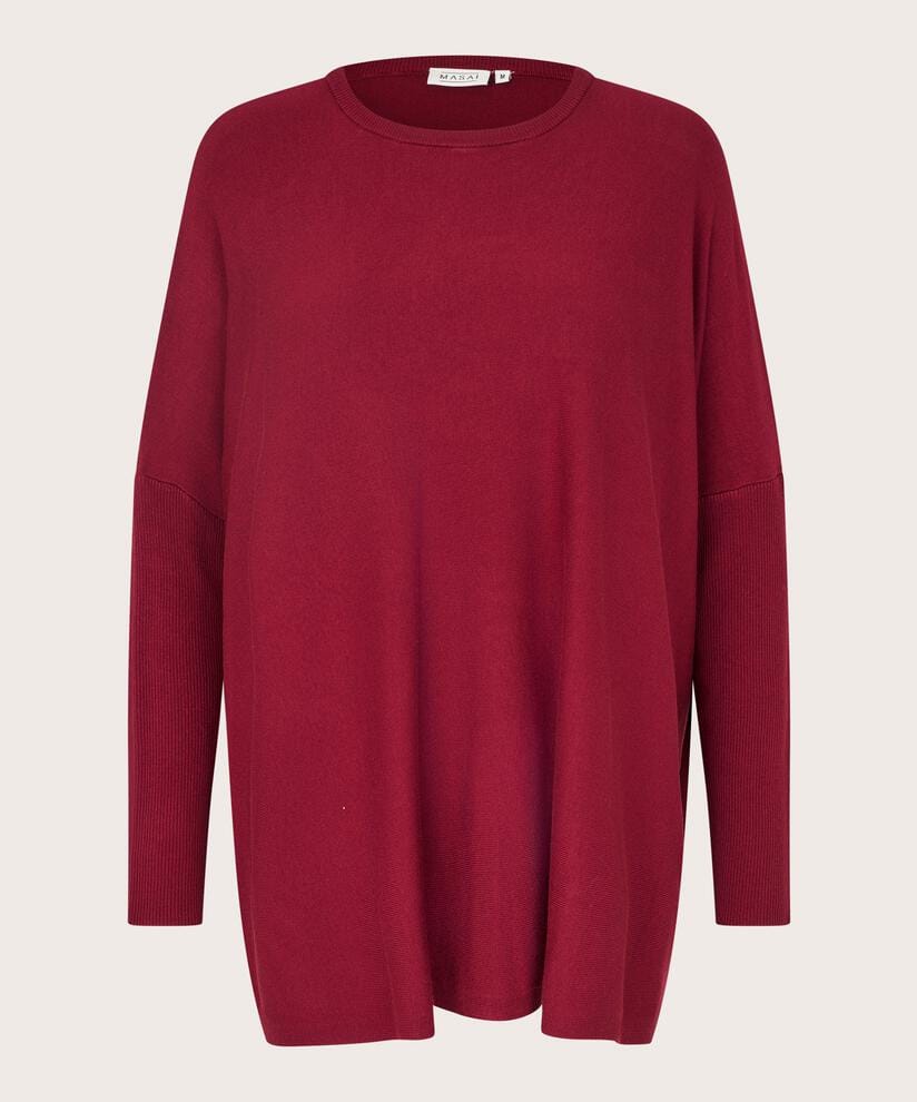 Masai Genser Beet red / XS MASAI- Fanasi Oversize Loose Knit kunstkolonialen