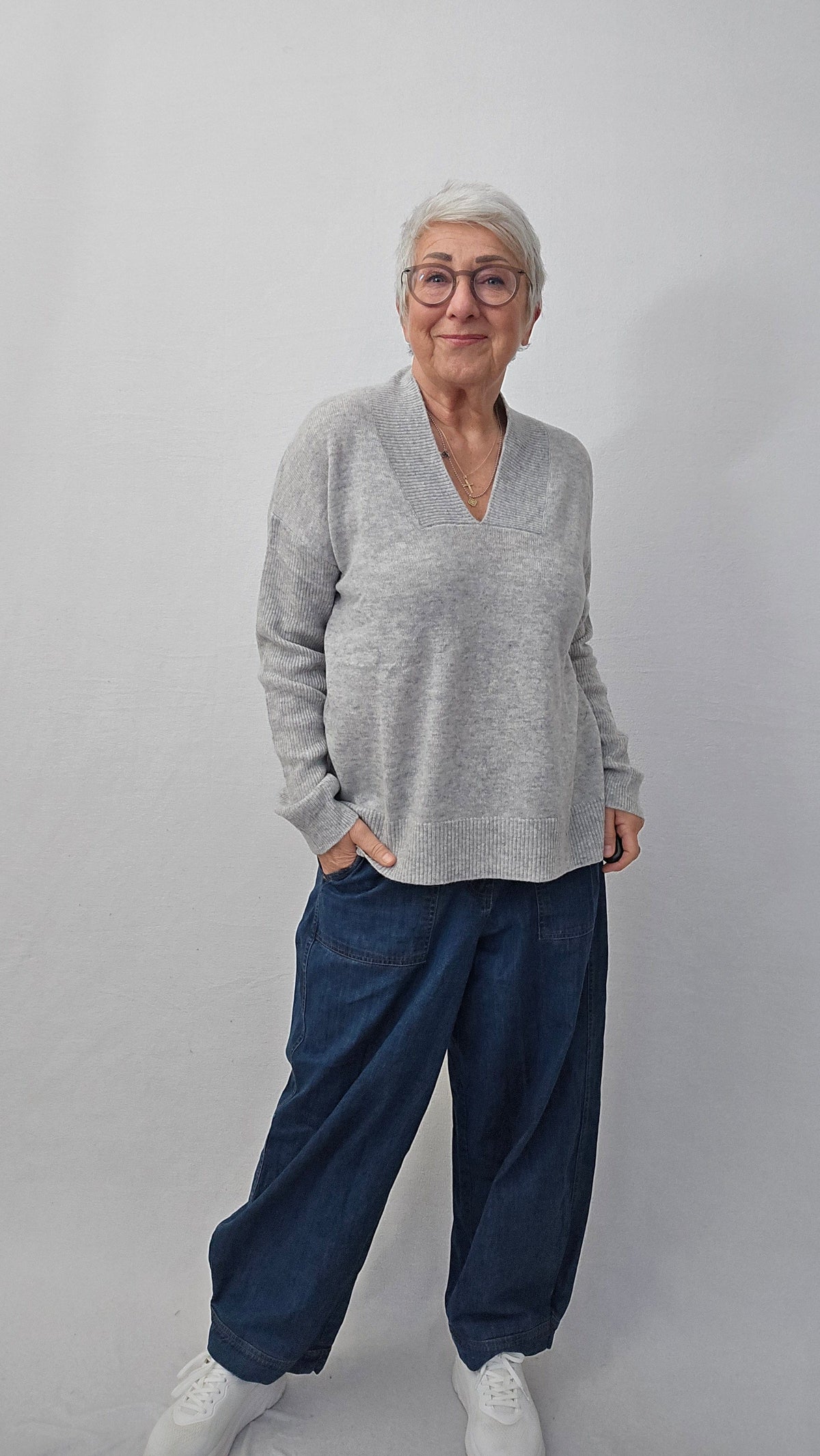Masai Genser Grey Melange / S MASAI- Fanceen genser kunstkolonialen