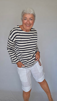 Masai Genser Masai- NYHET! Beannie jersey bomullsgenser striper navy kunstkolonialen