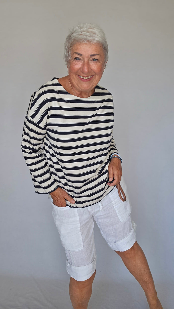 Masai Genser Masai- NYHET! Beannie jersey bomullsgenser striper navy kunstkolonialen