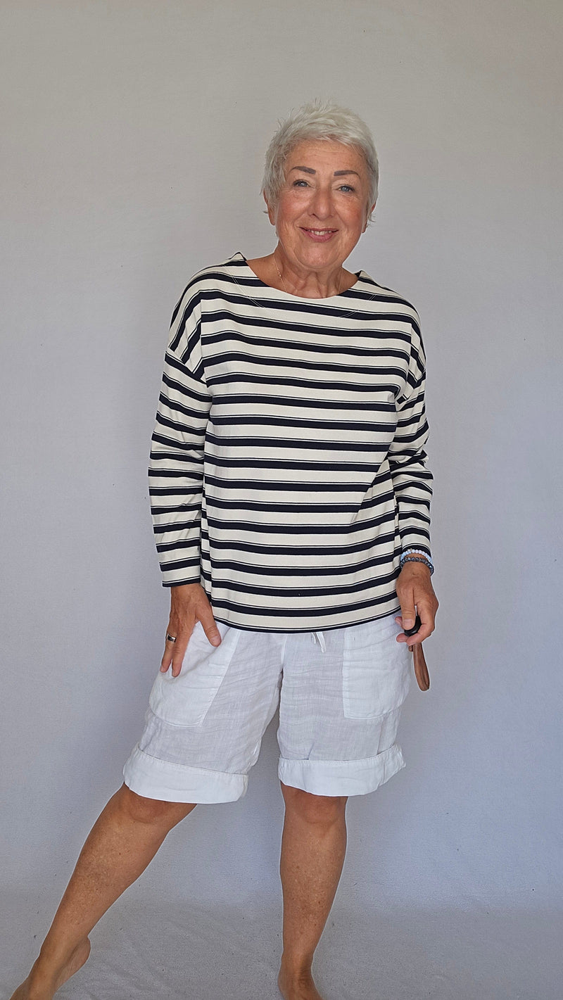 Masai Genser Masai- NYHET! Beannie jersey bomullsgenser striper navy kunstkolonialen