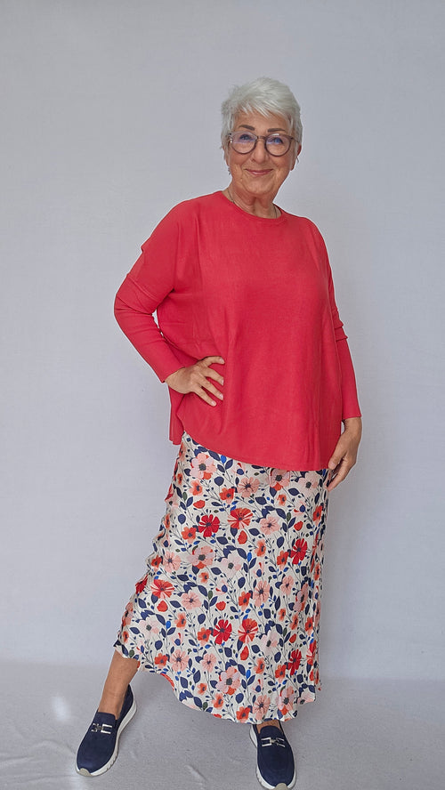 Masai Genser Poinsettia / XS MASAI- Fanasi Oversize Loose Knit kunstkolonialen
