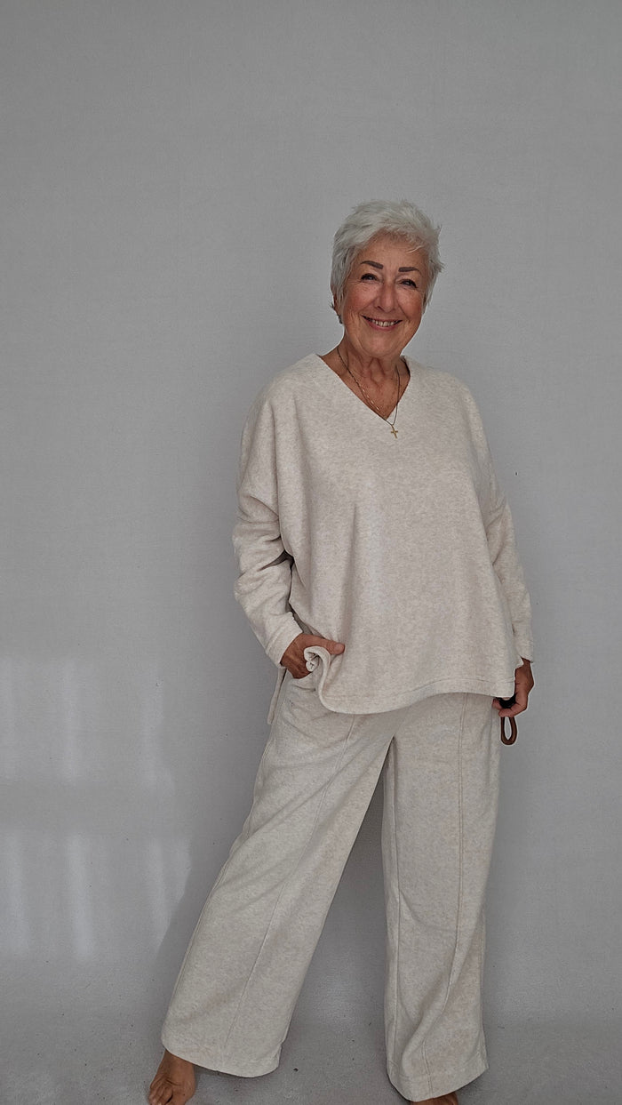 Masai Genser S / Beige Melange MASAI- Diletta oversize genser kunstkolonialen