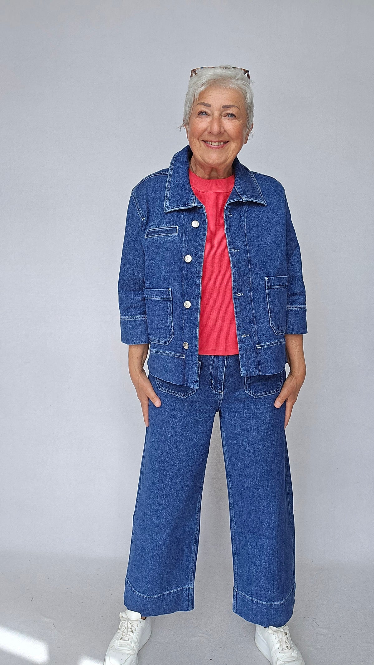 Masai Jakke MASAI- Ivalisse denim skjortejakke 3/4 arm kunstkolonialen
