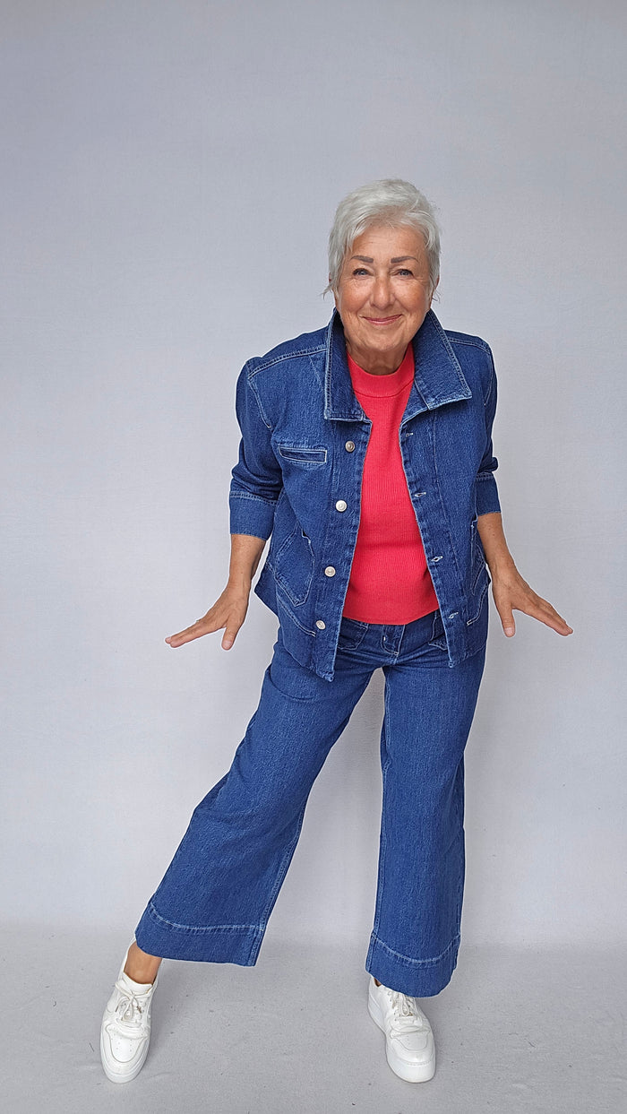 Masai Jakke MASAI- Ivalisse denim skjortejakke 3/4 arm kunstkolonialen