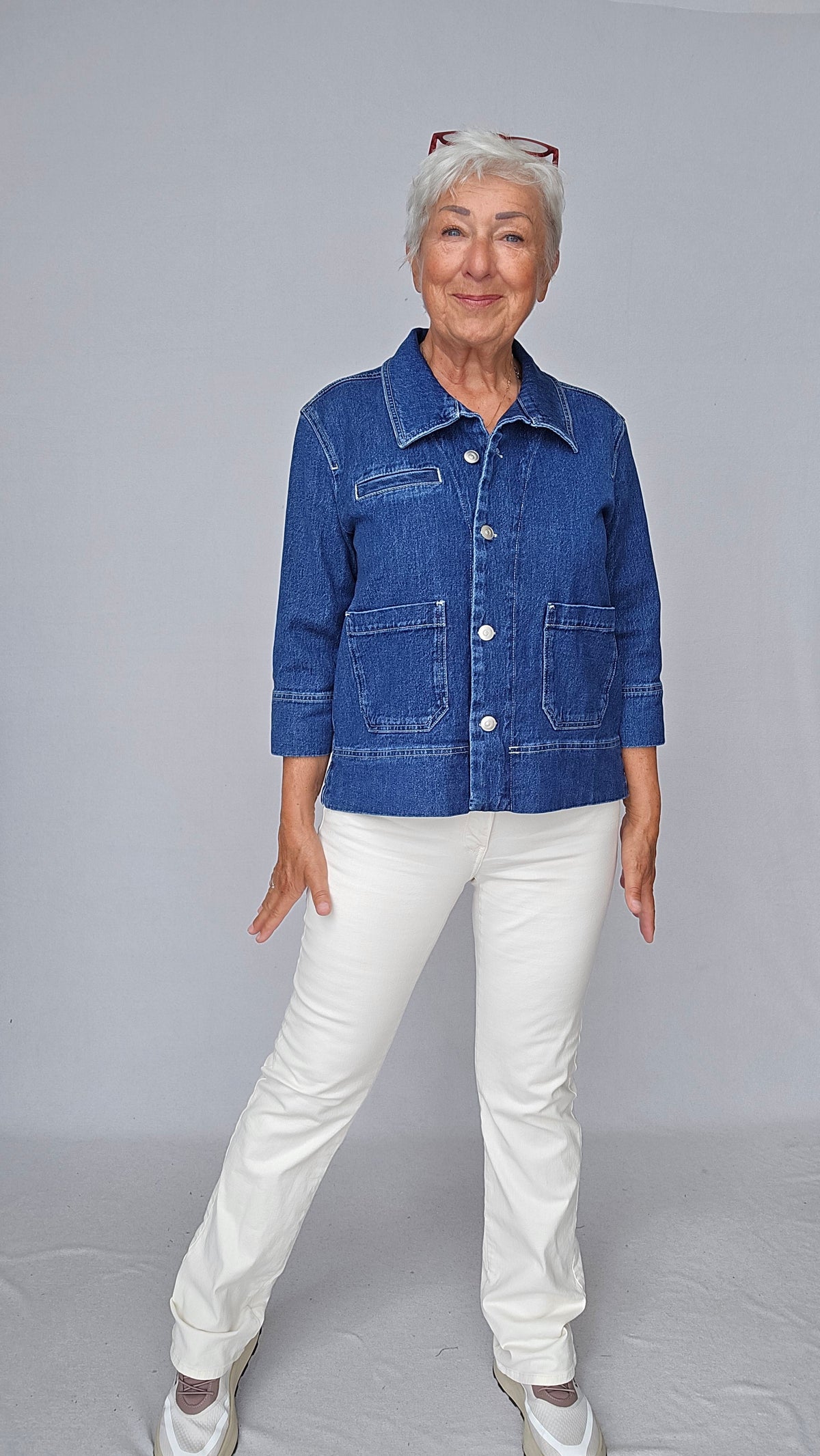 Masai Jakke MASAI- Ivalisse denim skjortejakke 3/4 arm kunstkolonialen