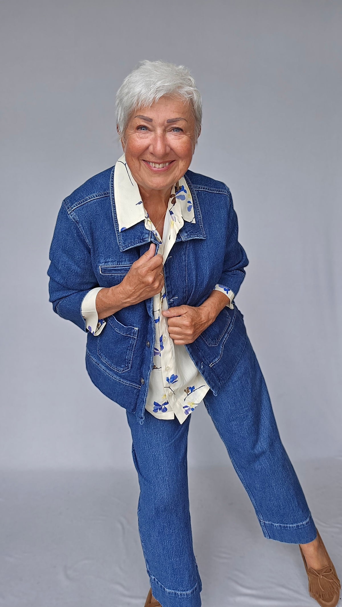 Masai Jakke MASAI- Ivalisse denim skjortejakke 3/4 arm kunstkolonialen