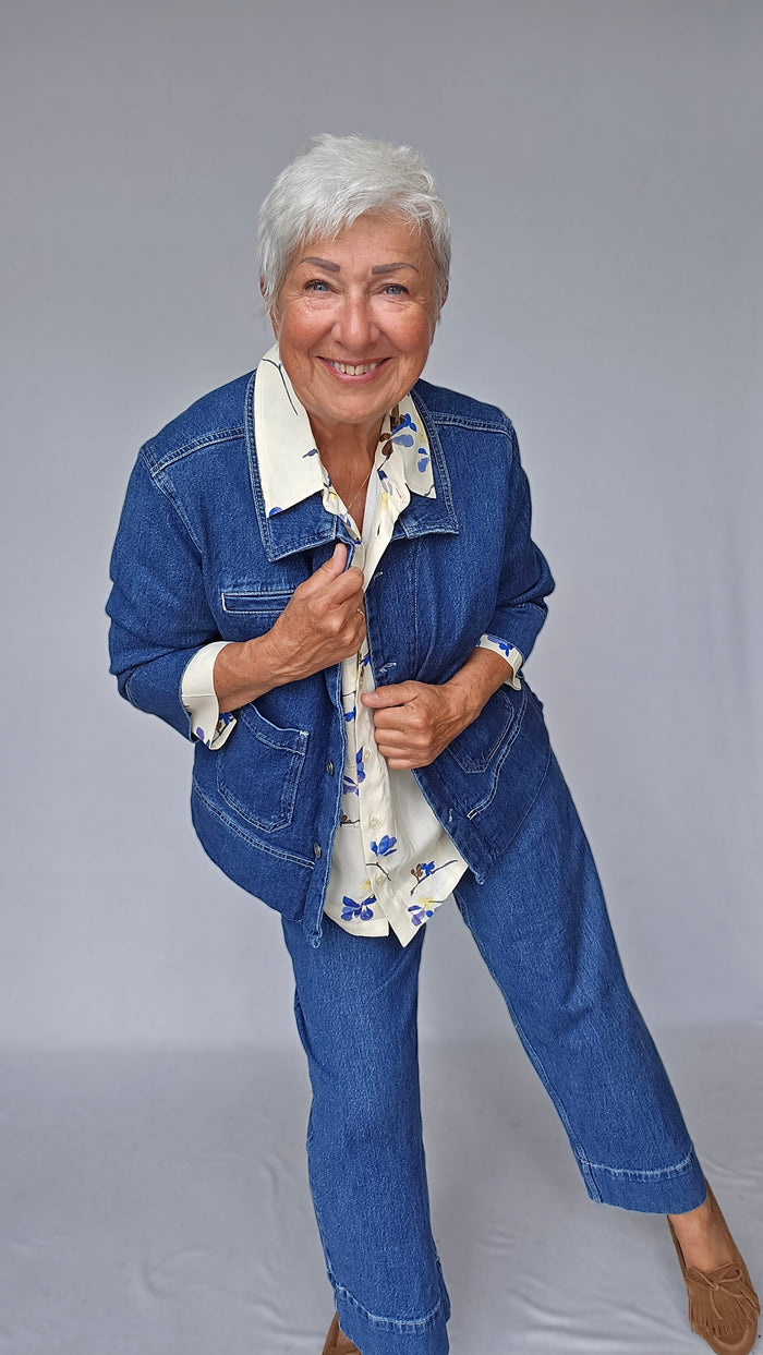 Masai Jakke MASAI- Ivalisse denim skjortejakke 3/4 arm kunstkolonialen