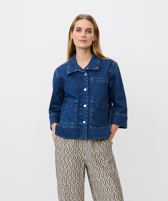 Masai Jakke S / Blue denim MASAI- Ivalisse denim skjortejakke 3/4 arm kunstkolonialen