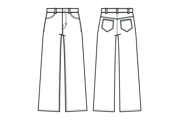 Masai Jeans Masai- Passang jeans med vide ben kunstkolonialen