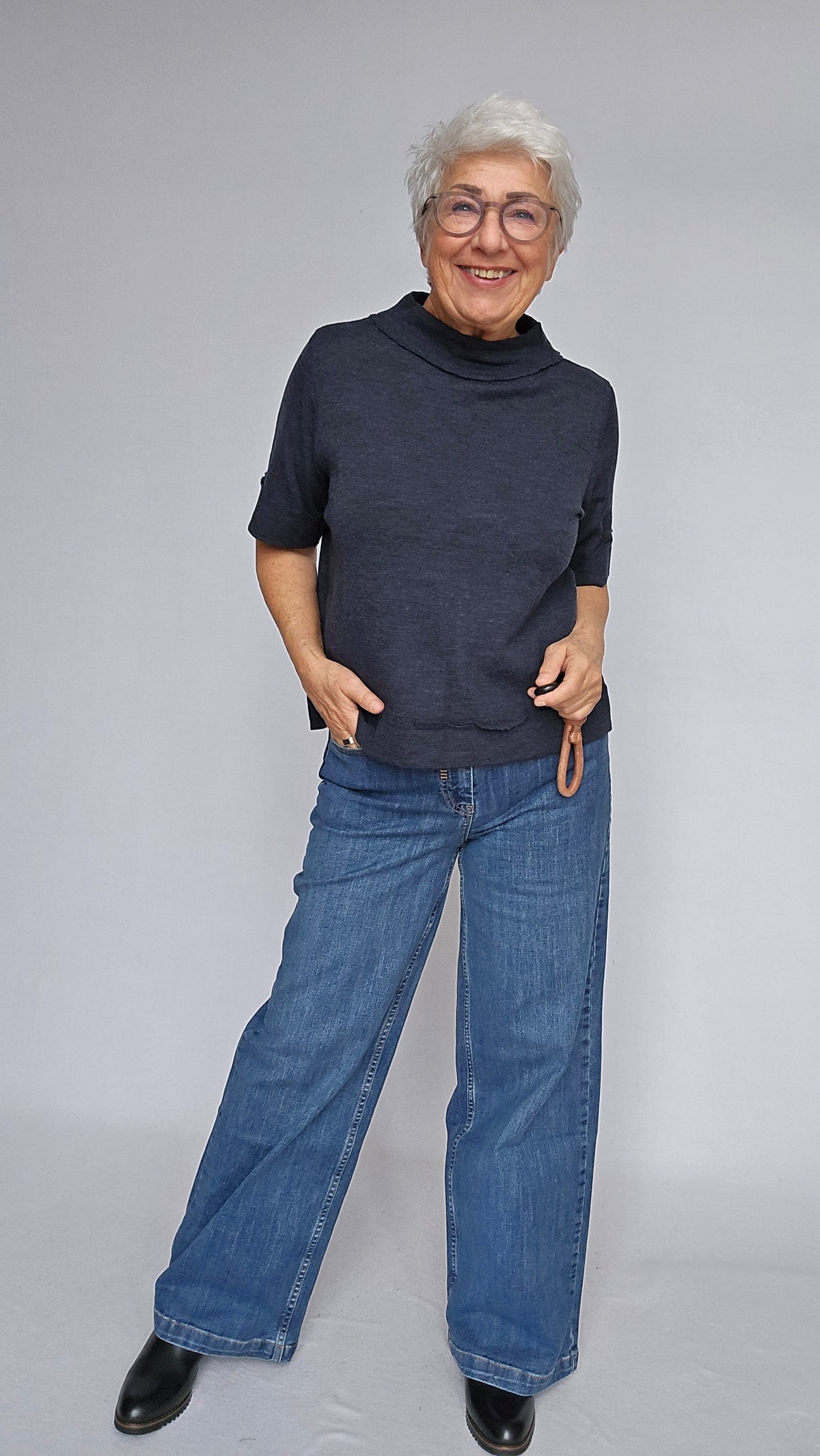 Masai Jeans Masai- Passang jeans med vide ben kunstkolonialen