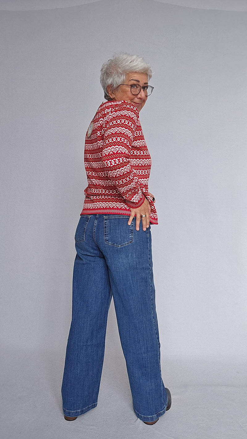 Masai Jeans Masai- Passang jeans med vide ben kunstkolonialen