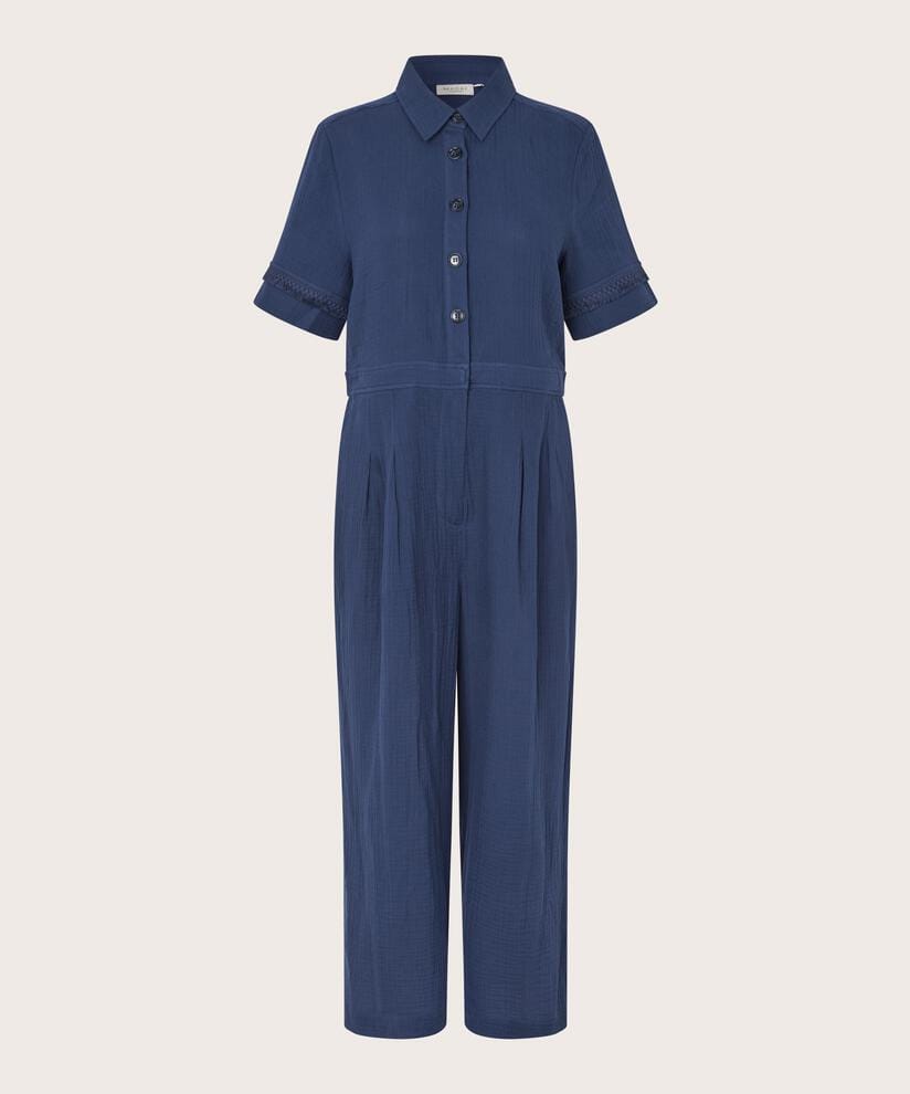 Masai Jumpsuit S / Medieval blue MASAI- Nyvariel jumpsuit i kreppbomull kunstkolonialen