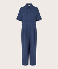 Masai Jumpsuit S / Medieval blue MASAI- Nyvariel jumpsuit i kreppbomull kunstkolonialen