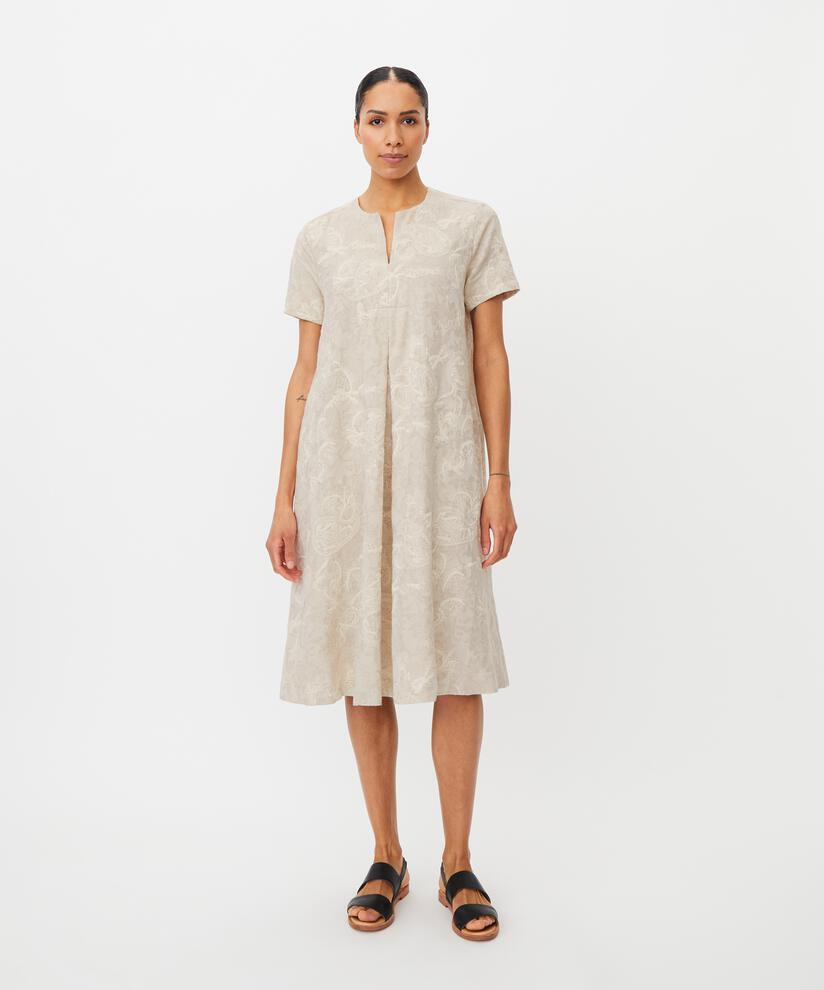 Masai Kjole S / Natural MASAI- Nipani kjole m/broderte blomster kunstkolonialen