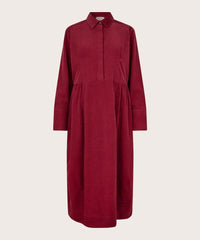 Masai Kjole Tibetan red / S MASAI- Nayo kjole m/krage i babycord kunstkolonialen
