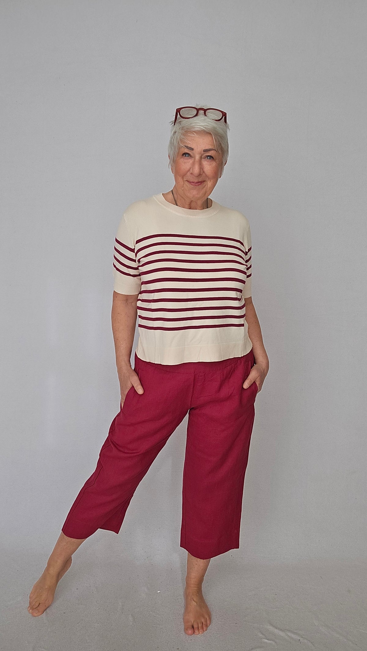 Masai Linbukse MASAI- Pallas cropped linbukse kunstkolonialen