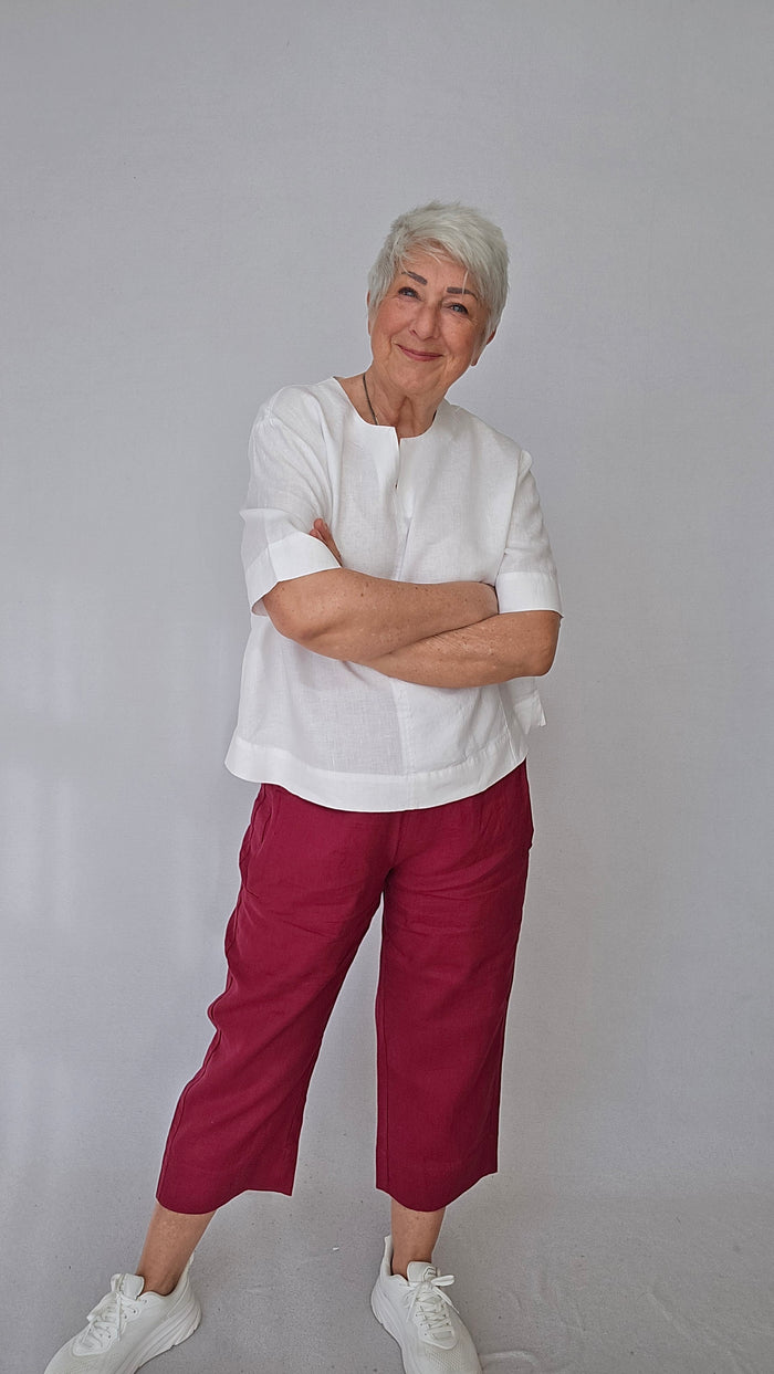 Masai Linbukse MASAI- Pallas cropped linbukse kunstkolonialen